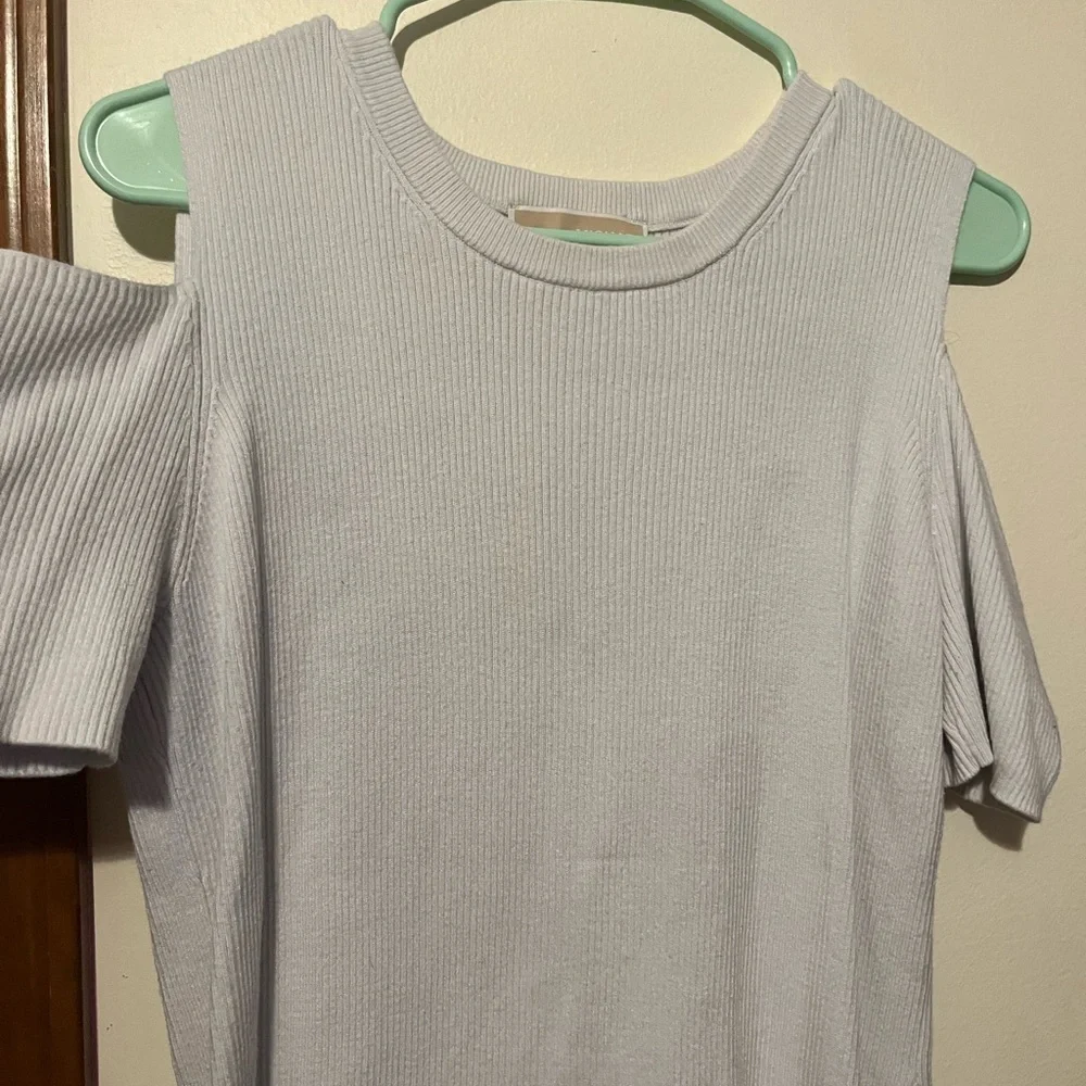 Michael Kors Coastal Resort Ribbed Cold Shoulder Top
